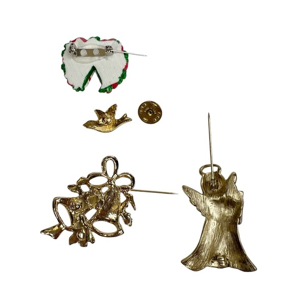 Lot of 5 Christmas Xmas Holiday Themed Brooches, Pin & Pendant - Picture 8 of 10